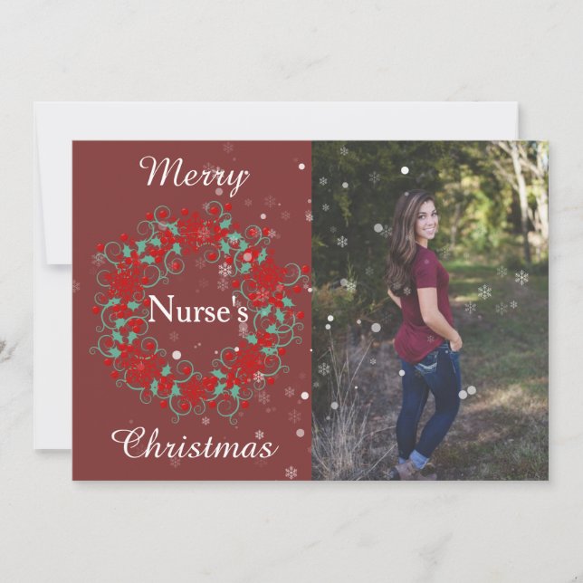 Cartes Pour Fêtes Annuelles Joyeuses infirmières Noël (Devant)