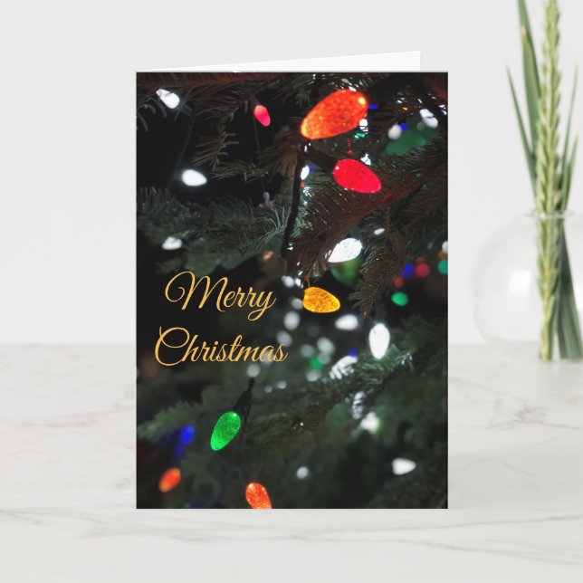Cartes Pour Fêtes Annuelles Joyeuses lumières de Noël (Devant)