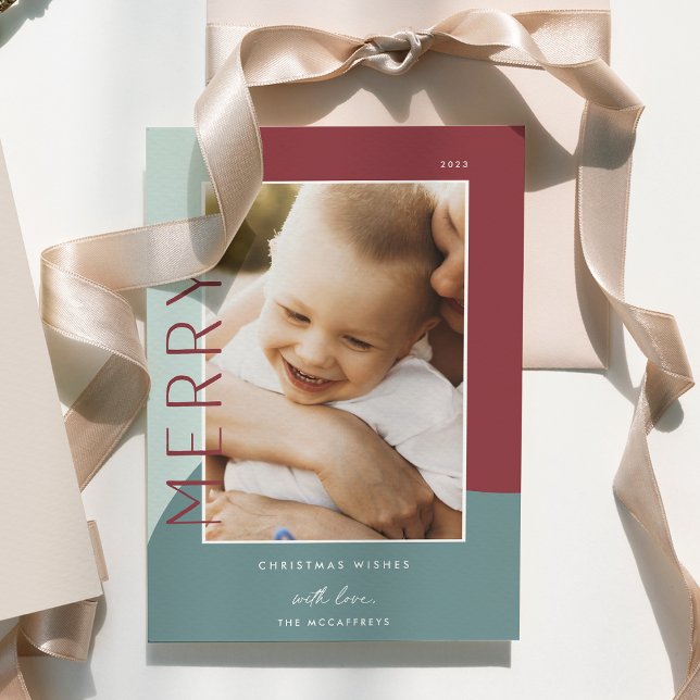 Cartes Pour Fêtes Annuelles Joyeuses nuances | Photo verticale (Créateur téléchargé)