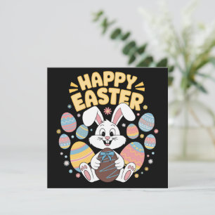 Cartes Pour Fêtes Annuelles Joyeuses Pâques 2025  Œufs Lapin Mignon