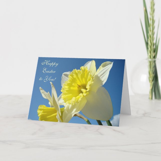Cartes Pour Fêtes Annuelles JOYEUSES PÂQUES ! à vous carde les jonquilles (Devant)