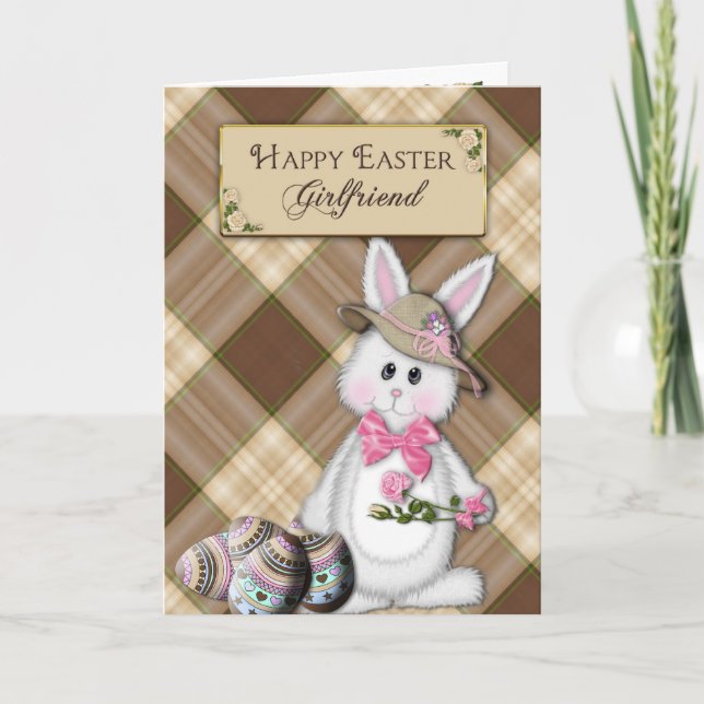 CARTES POUR FÊTES ANNUELLES JOYEUSES PÂQUES - AMIE - LAPIN (Devant)