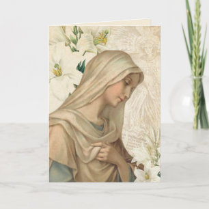 Cartes Pour Fêtes Annuelles Joyeuses Pâques Bénédictions Prière Vierge Marie V