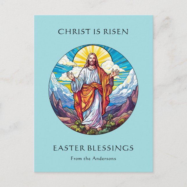Cartes Pour Fêtes Annuelles Joyeuses Pâques Bénédictions Religieuses Catholiqu (Devant)