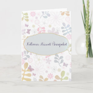 Cartes Pour Fêtes Annuelles Joyeuses Pâques dans floral hongrois, turquoise,
