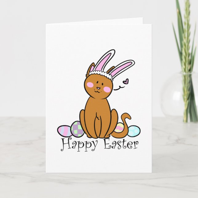 Cartes Pour Fêtes Annuelles Joyeuses Pâques du chat (Devant)