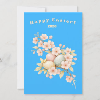 Cartes Pour Fêtes Annuelles Joyeuses Pâques Élégante Florale Cerisier Fleurs P