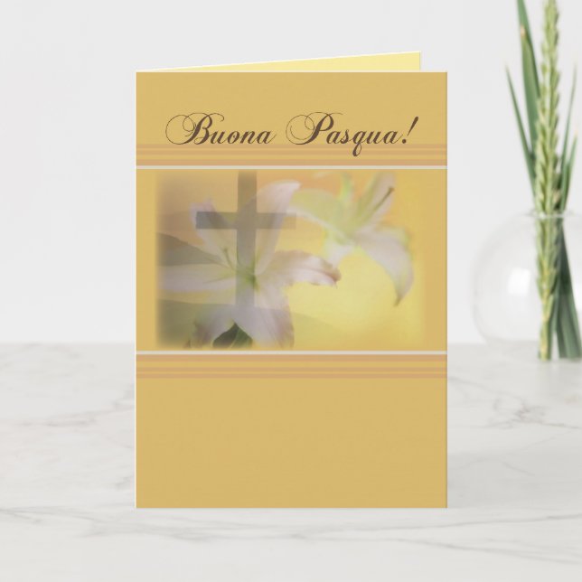 Cartes Pour Fêtes Annuelles Joyeuses Pâques italiennes, Buona jaune Pasqua (Devant)