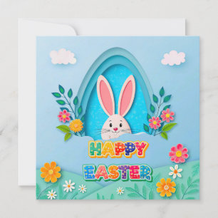 Cartes Pour Fêtes Annuelles Joyeuses Pâques Lapin de Pâques fantaisiste et f