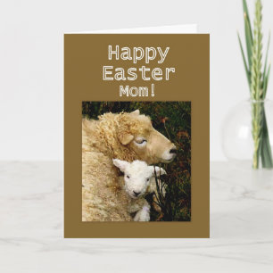 Cartes Pour Fêtes Annuelles Joyeuses Pâques, Maman -- Brebis et Agneau