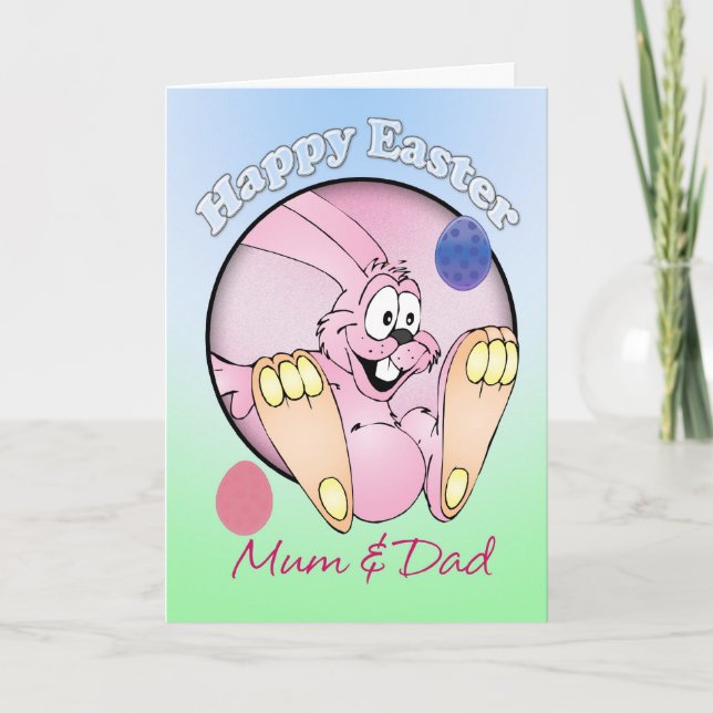 Cartes Pour Fêtes Annuelles Joyeuses Pâques - maman et papa (Devant)