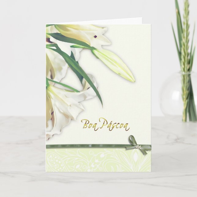 Cartes Pour Fêtes Annuelles Joyeuses Pâques portugaises, boa Páscoa (Devant)