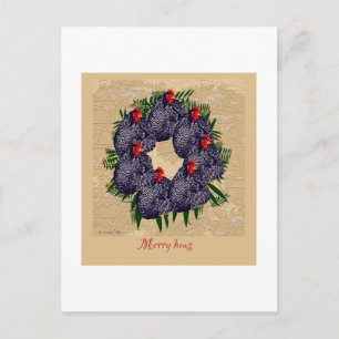 Cartes Pour Fêtes Annuelles joyeuses poules cadeaux de couronne