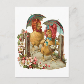 Cartes Pour Fêtes Annuelles Joyeuses poules de Pâques Vintages