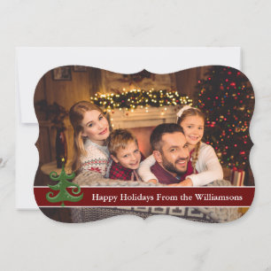 Cartes Pour Fêtes Annuelles Joyeuses Vacances Avec Arbre Moderne Fancy Trim Ph