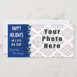 Cartes Pour Fêtes Annuelles Joyeuses vacances Blue Snowflake