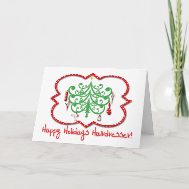 Cartes Pour Fêtes Annuelles Joyeuses vacances Coiffeur (Devant)