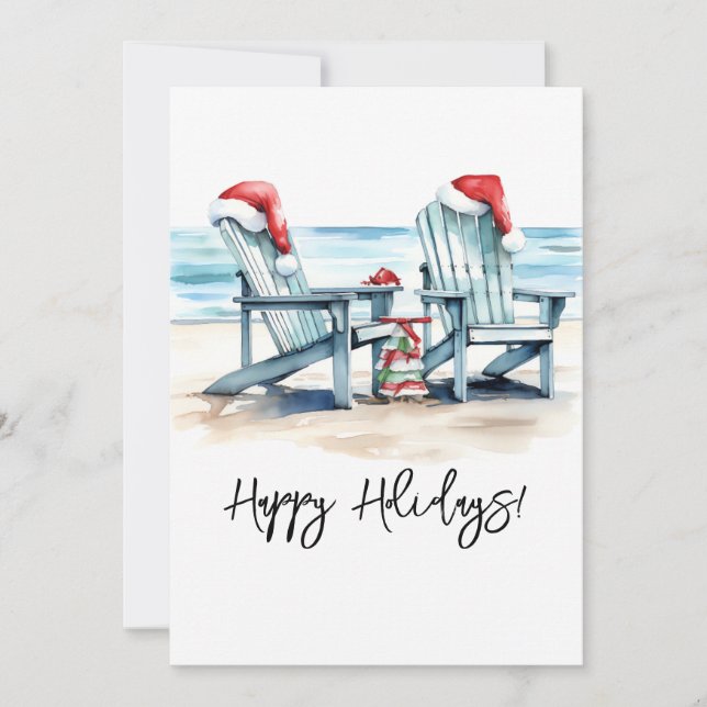 Cartes Pour Fêtes Annuelles Joyeuses vacances de la plage! (Devant)