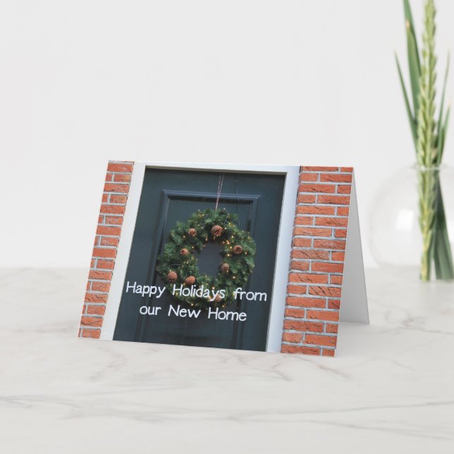 Cartes Pour Fêtes Annuelles Joyeuses vacances de notre nouvelle maison (Devant)
