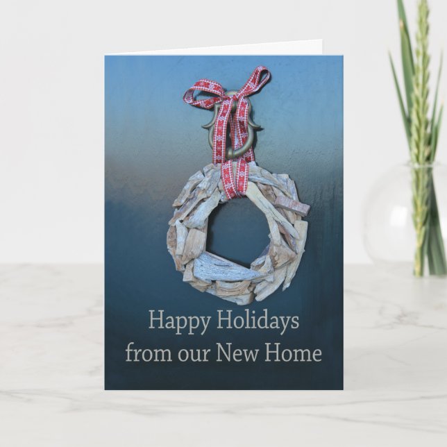 Cartes Pour Fêtes Annuelles Joyeuses vacances de notre nouvelle maison (Devant)