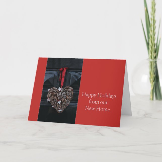 Cartes Pour Fêtes Annuelles Joyeuses vacances de notre nouvelle maison (Devant)