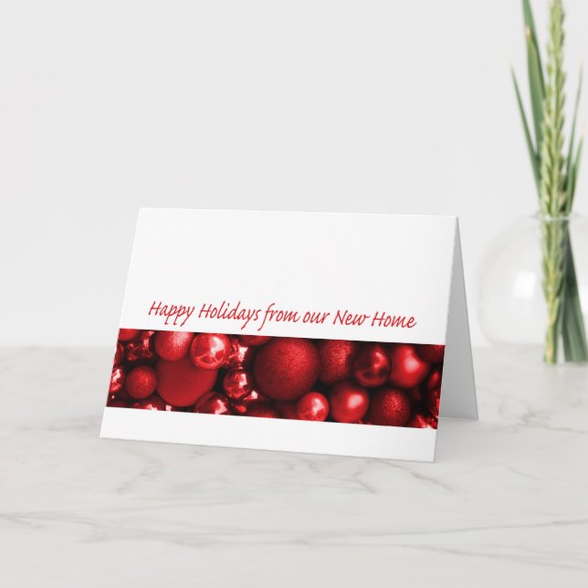 Cartes Pour Fêtes Annuelles Joyeuses vacances de notre nouvelle maison (Devant)