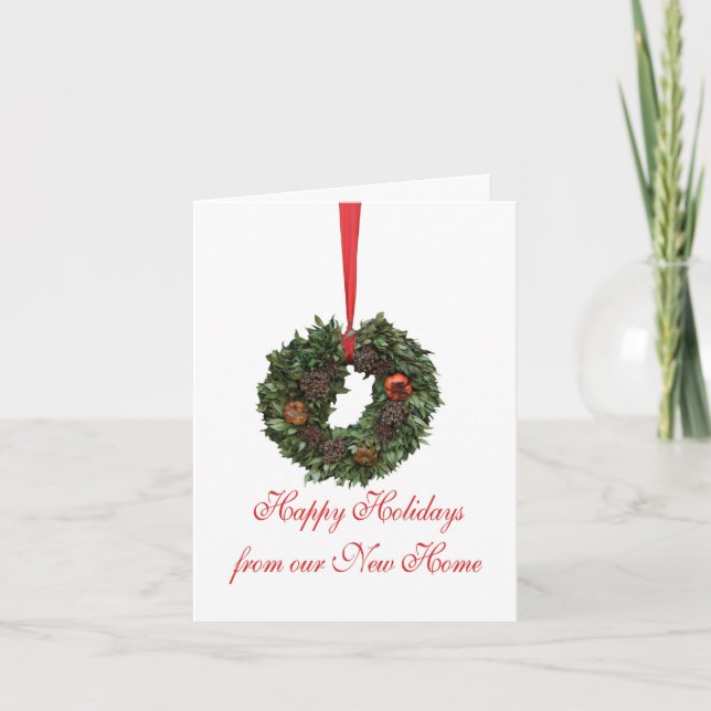 Cartes Pour Fêtes Annuelles Joyeuses vacances de notre nouvelle maison (Devant)