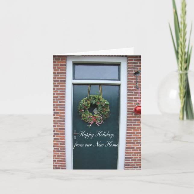 Cartes Pour Fêtes Annuelles Joyeuses vacances de notre nouvelle maison (Devant)