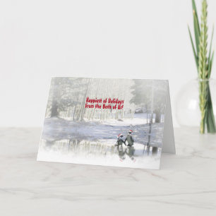 Cartes Pour Fêtes Annuelles Joyeuses vacances de nous deux mignons Penguin Cou