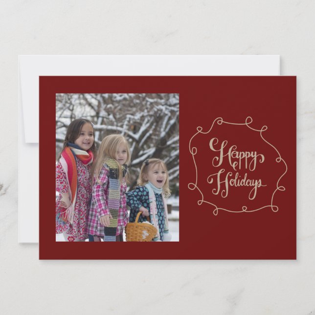 Cartes Pour Fêtes Annuelles Joyeuses vacances Doodle Frame Photo (Devant)
