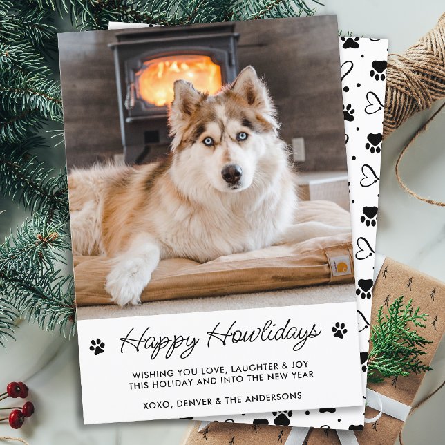 Cartes Pour Fêtes Annuelles Joyeuses Vacances Du Chien Cute Pet Photo (Créateur téléchargé)