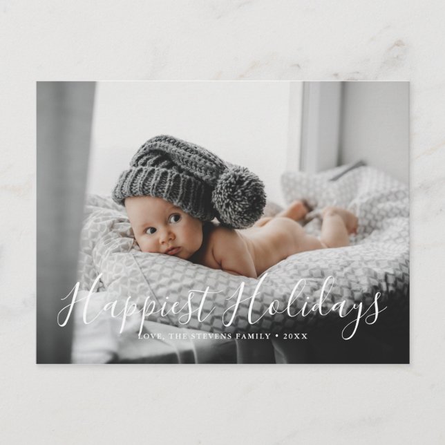Cartes Pour Fêtes Annuelles Joyeuses vacances Famille Photo Noël (Devant)
