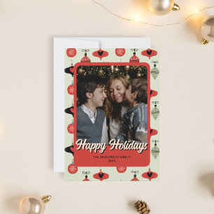 Cartes Pour Fêtes Annuelles Joyeuses vacances Famille Photo Noël Rouge
