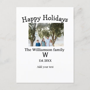 Cartes Pour Fêtes Annuelles Joyeuses vacances famille photo renuion nom lettre