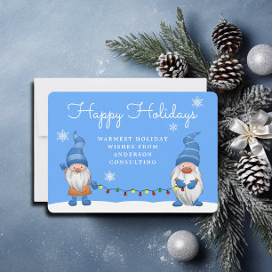 Cartes Pour Fêtes Annuelles Joyeuses vacances Gnomes Business Holiday Card Ble