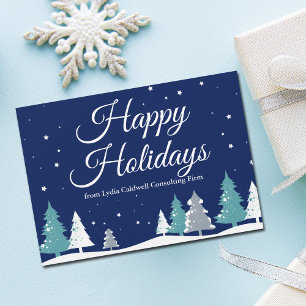 Cartes Pour Fêtes Annuelles Joyeuses Vacances Hiver Arbres belle entreprise