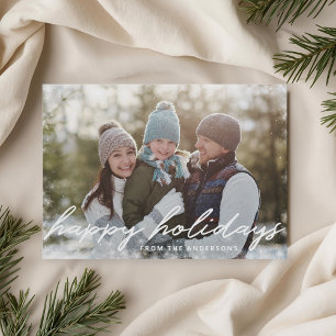 Cartes Pour Fêtes Annuelles Joyeuses Vacances hiver Superposition de neige Fam