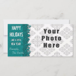 Cartes Pour Fêtes Annuelles Joyeuses vacances Ice Blue Snowflake
