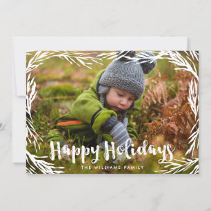 Cartes Pour Fêtes Annuelles Joyeuses Vacances Lovely Pine Family Photo