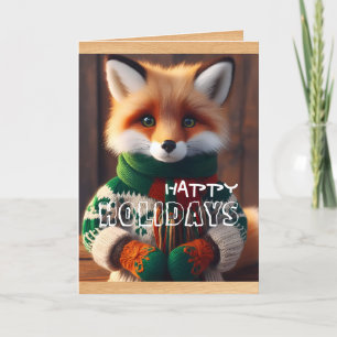 Cartes Pour Fêtes Annuelles Joyeuses vacances mignonne Fox VGC