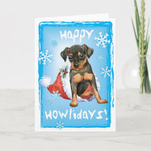 Cartes Pour Fêtes Annuelles Joyeuses vacances Min Pin