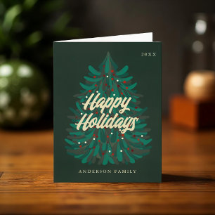 Cartes Pour Fêtes Annuelles Joyeuses vacances Moderne élégant sapin de Noël