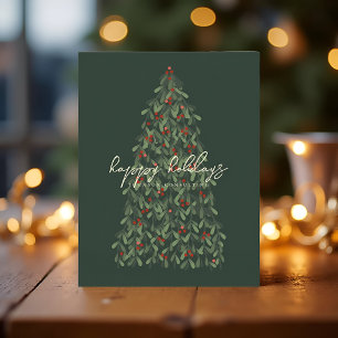 Cartes Pour Fêtes Annuelles Joyeuses vacances Moderne élégant sapin de Noël