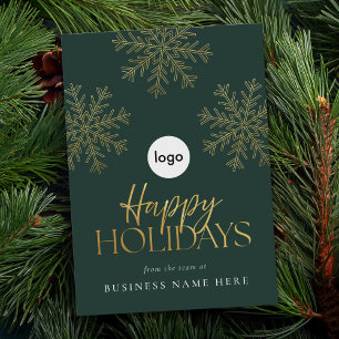 Cartes Pour Fêtes Annuelles Joyeuses Vacances Moderne Gold Snowflake Business
