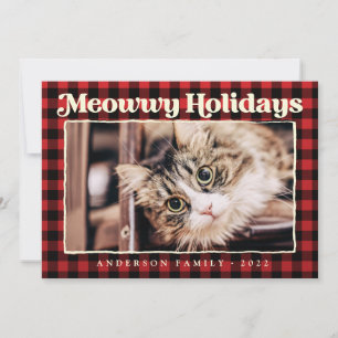 Cartes Pour Fêtes Annuelles Joyeuses Vacances Moderne Plaid Funny Animaux de c