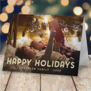 Cartes Pour Fêtes Annuelles Joyeuses Vacances Moderne Typographie Simple