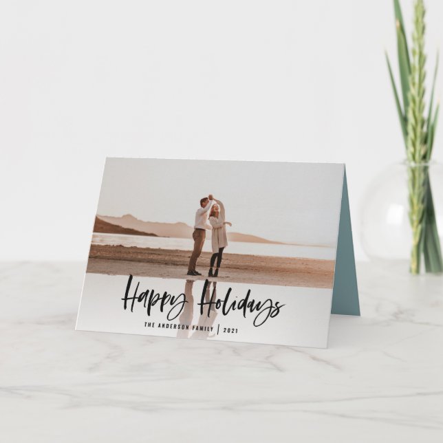 Cartes Pour Fêtes Annuelles Joyeuses vacances modernes, minimum de noël photo (Devant)