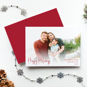 Cartes Pour Fêtes Annuelles Joyeuses vacances modernes   Photo pleine couleur 
