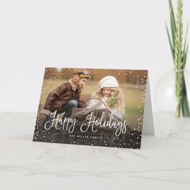 Cartes Pour Fêtes Annuelles Joyeuses vacances neige (Devant)