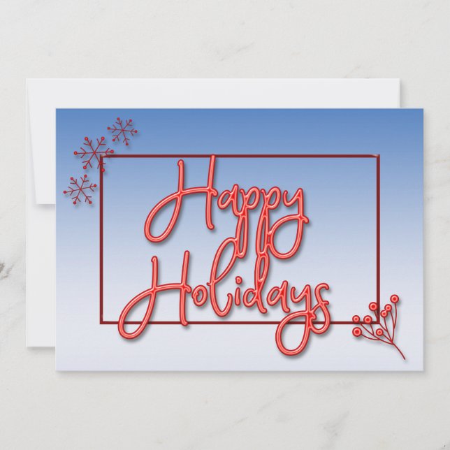 Cartes Pour Fêtes Annuelles Joyeuses Vacances Neige Cadre Entreprise (Devant)